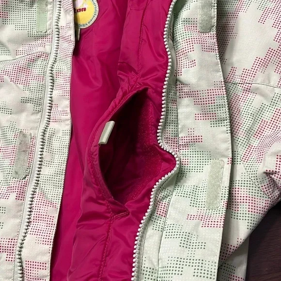 Burton Wanderlust Ski Snowboard Jacket Girls XL Lt. Green Geo Hooded Pink Parka - Picture 5 of 16